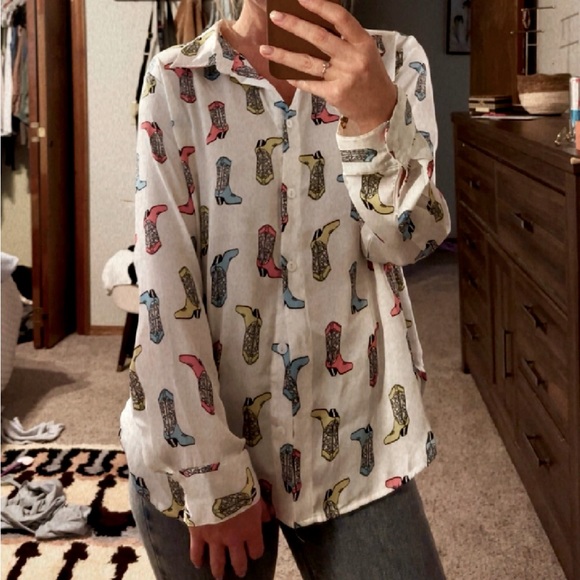 Neon boot button up. - Picture 2 of 2